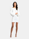 Robe Femme Blanche Manches Longues Texturées