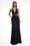 Robe longue dos nu à col licou pour invitée de mariage
