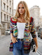 Cardigan multicolore à rayures pour femme