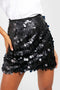 Jupe à sequins noirs pour femme