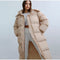 Cappotto lungo trapuntato beige da donna
