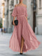 Robe maxi plissée à épaules dénudées