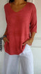 Pull en Maille Femme Manches 3/4 Rose