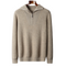 Pull en Laine Beige à Col Zippé pour Homme