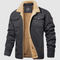 Herrevest foret med fleece og sort lammehalskrave