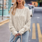 Pull en maille torsadée beige pour femme