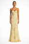 Robe Longue de Mariage à Corset Brodé de Fleurs et Fines Bretelles pour Femme