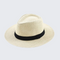 Beige stråhat Fedora med sort bånd