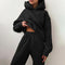 Sweat à Capuche Noir Femme Ensemble Confortable