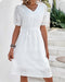 Robe en dentelle blanche à manches courtes pour femme