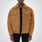 Veste en daim marron pour homme avec fermeture éclair