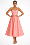 Robe Midi Évasée à Col Carré et Fines Bretelles pour Invitée de Mariage