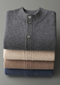 Cardigan en laine beige avec poches pour homme