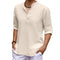 Chemise en lin beige à manches longues pour homme