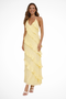 Robe longue d'été à volants et col licou