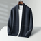 Černý vlněný kardigan s knoflíky pro muže