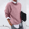 Pull en Laine Rose pour Femme, Col Rond, Manches Longues