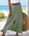 Jupe longue boutonnée verte pour femme, plage, été
