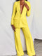 Costume Pantalon Femme Jaune Blazer et Pantalon Élégant