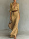 Robe Maxi Légère avec Col et Ceinture