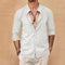 Chemise homme manches longues lin blanc cassé casual