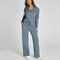Ensemble Loungewear de Luxe avec Pantalon Confortable et Col en V