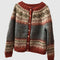 Gilet en laine tricoté à motifs nordiques multicolores
