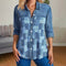Chemisier en jean patchwork à manches longues pour femme