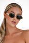 Lunettes de soleil ovales à monture métallique pour femmes