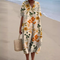 Robe d'été fleurie à manches courtes pour femme