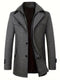 Manteau en laine gris pour homme avec col à revers