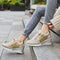 Chaussures de sport dorées pour femme avec semelle compensée