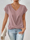 T-shirt décontracté à col en V pour femme