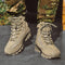 Chaussures de randonnée montantes en cuir beige pour homme