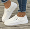 Chaussures décontractées blanches pour femme en toile côtelée