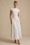 Robe Longue à Pois à Col Rond