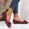 Chaussures Ballerines Femme Bordeaux avec Nœud Décoratif