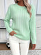 Pull en maille torsadée vert menthe pour femme