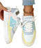Chaussures de sport multicolores en cuir synthétique pour femme