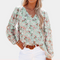 Blouse Femme à Manches Longues Imprimé Floral Vert