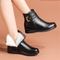 Bottes en cuir noir doublées de fourrure pour femme