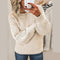 Beige kabelstrikket sweater til kvinder