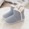 Chaussons Bottines Tricot Bleu avec Doublure Polaire