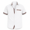 Chemise à manches courtes blanche avec détails à carreaux
