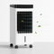 Purificateur d'air mobile blanc avec roulettes et grille noire