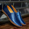 Chaussures en cuir bleu pour homme, style décontracté