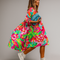 Midi oversize květinové šaty typu chemise