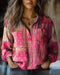 Blouse Vintage Élégante à Manches Longues pour Femmes