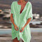 Robe de plage en lin vert clair pour femme