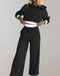 Sweat à Capuche et Pantalon Large Femme Noir